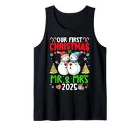 Our First Christmas as Mr & Mrs 2025 Couple Matching Pajamas Tank Top