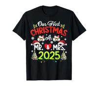 Our First Christmas As Mr & Mrs 2025 Couples Engaged Pajamas T-Shirt