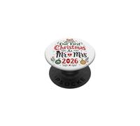 Our First Christmas As Mr & Mrs 2026 Newlywed Couple PopSockets Adhesive PopGrip