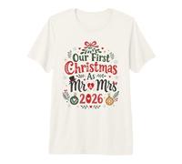 Our First Christmas As Mr & Mrs 2026 Newlywed Couple Premium T-Shirt