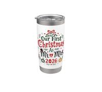 Our First Christmas As Mr & Mrs 2026 Newlywed Couple Stainless Steel Insulated Tumbler
