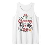 Our First Christmas As Mr & Mrs 2026 Newlywed Couple Tank Top
