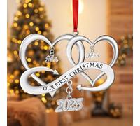 Our First Christmas as Mr & Mrs Ornament 2023 Christmas Decoration, Married 2023 Ornament 1st Year Wedding Gifts Metal with Gift Box, Bridal Shower Gift for Newlywed Couple Christmas Tree Wedding Orna