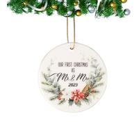 Our First Christmas Engaged Ornament 2023, Engaged Christmas Bauble Engagement Hanging Ornament for Couples Just Married Holiday Christmas Tree Decorations(Style 2)