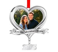 Our First Christmas Engagement Photo Ornament 2025 -Engaged Christmas Picture Ornament 2025 - Wedding Ring Engagement Photo Ornaments for Xmas 2025