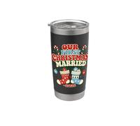Our First Christmas Married 2026 Matching Newlywed Couple Stainless Steel Insulated Tumbler
