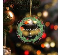 Our First Christmas Married Baubles 2025 Christmas Tree Decorations Memorial Christmas Ornaments - Mr and Mrs Gifts - Newlywed Gifts for Couples, Married Couple Gifts