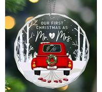 Our First Christmas Married Ornament 2025,Bridal Shower Gift,Wedding Gifts for Couples 2025, Mr and Mrs Acrylic Ornament,1st Year Married Christmas Ornaments,Newlywed Gift