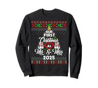 Our First Christmas Mr & Mrs 2025 Couple Ugly Xmas Sweater Sweatshirt