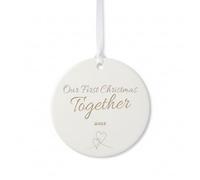 Our First Christmas Together Ornament 2025, Ceramic Engraved Xmas Tree Decor Gift, Couple Keepsake
