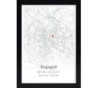 Our First Date Map Print, Personalised Couples Gift