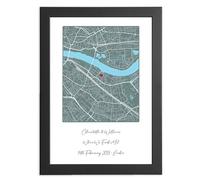 Our First Date Map Print - Personalized Romantic Gift for Him or Her | Unique Valentine's Day Keepsake, Christmas, Birthday, Wife, Girlfriend, Boyfriend, Husband Present Artwork