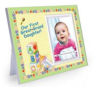 Our First Great Granddaughter Picture Frame | New Great Grandparent Gifts | Baby Announcement Frame | Photo Frame Measures 8.25 in x 7 | Holds a 3.5 x 5 Photo | Front-Load Photo Design |Easy to Mail