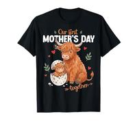 Our First Mother's Day Together Mama Fluffy Highland Cow T-Shirt
