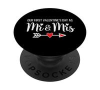 Our First Valentine's Day as Mr Mrs love Couples PopSockets Adhesive PopGrip