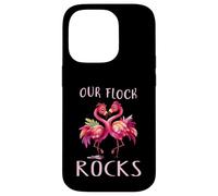 Our Flock Rocks Cool Pink Bird Flamingo Lover Case for iPhone 14 Pro