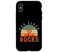 Our Flock Rocks Cool Pink Bird Flamingo Lover Case for iPhone X/XS