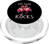 Our Flock Rocks Cool Pink Bird Flamingo Lover PopSockets PopGrip for MagSafe