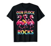 Our Flock Rocks Flamingo Summer Vacation T-Shirt