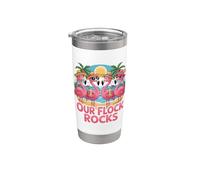 Our Flock Rocks Flamingo Vacation Summer Stainless Steel Insulated Tumbler