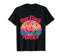 Our Flock Rocks Flamingo Vacation Summer T-Shirt
