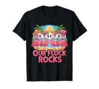 Our Flock Rocks Flamingo Vacation Summer T-Shirt