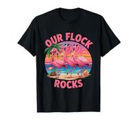 Our Flock Rocks Flamingo Vacation Summer T-Shirt