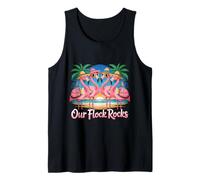 Our Flock Rocks Flamingo Vacation Summer Tank Top