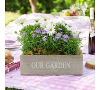 Our Garden Wooden Seasonal Planter - Pre-Planted Outdoor Flower