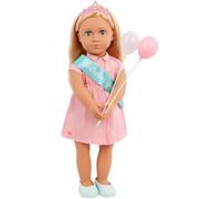 Our Generation - 18-inch Birthday Doll & Accessories - Lifelike Blue Eyes & Dark-Blonde Hair - Party Dress, Sash & Balloons - Pretend Play - Toys for Kids Ages 3 Years Old & Up - Brenna