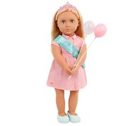 Our Generation - 18-inch Birthday Doll & Accessories - Lifelike Blue Eyes & Dark-Blonde Hair - Party Dress, Sash & Balloons - Pretend Play - Toys for Kids Ages 3 Years Old & Up - Brenna