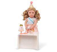 Our Generation - Romy - 18-Inch Birthday Doll - Lifelike Brown Eyes & Wavy Dark-Blonde Hair - Party Hat, Cake & Celebratory Accessories - Pretend Play - Toy for Kids 3 Years +