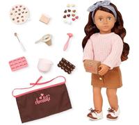 Our Generation 18-Inch Chocolate Maker Doll Coco, Posable Baker Doll, Dolls