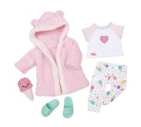 Our Generation ice Cream Dreams Outfit - Pyjama and Robe Set Featuring Ice Cream Cone Plush Toy - 5 Piece Clothing Set
