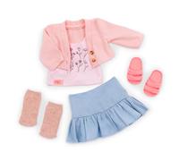 Our Generation - 18-Inch Doll Clothes - Pink Sweater & Blue Skirt Outfit - Floral - Print Top - Pretend Play 3+ Years - Country Charm