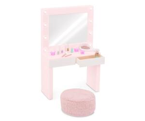Our Generation 18-Inch Doll Vanity Set, Glam & Glow Pink Playset, Deluxe