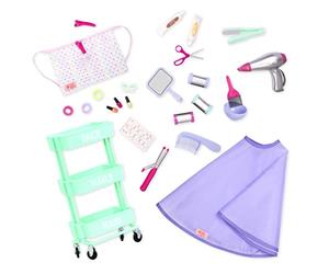 Our Generation - 45399 - Hair Salon Set with Styling Accessories - Accessories for 46 cm Dolls, with Hairdressing Trolley, without Chair - for Children from 3 Years, 19 x 39.4 x 48.9 cm