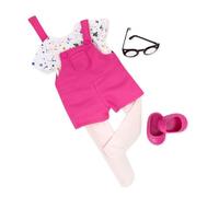 Our Generation A Splash of Fun Outfit - Artist Overalls Featuring Paint Splatter Design for 18-inch Dolls - 5 Piece Clothing Set