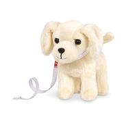 Our Generation Golden Retriever Pup - Poseable Pet Dog Plush for 18-inch Dolls - Soft Puppy Toy with Leash