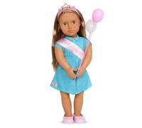 Our Generation Anita Girl Doll - 18-inch Birthday Party Themed Doll with Balloons and Tiara - Includes 7 Piece Clothing and Accessory Set