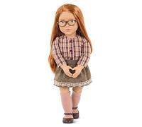 Our Generation April 18-Inch School Doll with Glasses and Plaid Outfit