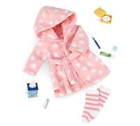 Our Generation Good Night, Sleep Tight Outfit - Bedtime Essentials Outfit with Heart Print Robe for 18-inch Dolls - 10 Piece Sleepover Clothing and Accessory Set