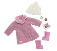 Our Generation BD30490Z Deluxe Outfit Winter Princess for 46 cm Dolls, Teddy Coat, Bobble Hat, Stylish Boots for Winter Fun - Children's Toy from 3 Years - 45453 HCM Kinzel