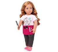 Our Generation BD31335Z Sabrina Doll 46 cm Stylist with Stylist Apron, Doll Accessories and Wavy Brown Hair for Styling - Children's Toy from 3 Years - 45423 HCM Kinzel