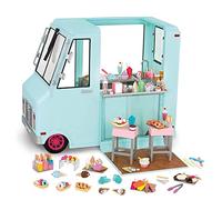 Our Generation Sweet Stop Ice Cream Truck - Blue Ice Cream Truck Playset for 18-inch Dolls - 130 Piece Vehicle and Accessory Set