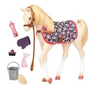 Our Generation Palomino Foal - 12-inch Baby Horse for 18-inch Girl Dolls - Includes Horse Grooming Accessories