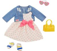 Our Generation Bright As The Sun Outfit , Deluxe Jacket And Dress Combo Outfit For 18-Inch Dolls , 5 Piece Clothing Set