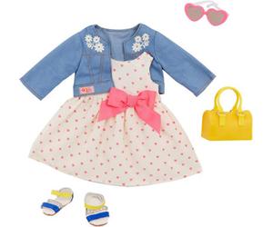 Our Generation Bright As The Sun Outfit , Deluxe Jacket And Dress Combo Outfit For 18-Inch Dolls , 5 Piece Clothing Set