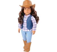 Our Generation Carolyn Cowgirl Doll - 18-inch Country Girl Doll, Tall Riding Boots, Cowboy Hat, Lifelike Brown Eyes, Western-Themed Toy for Ages 3+