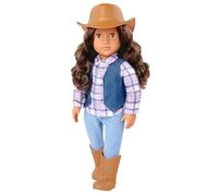 Our Generation Carolyn Cowgirl Doll - 18-inch Country Girl Doll, Tall Riding Boots, Cowboy Hat, Lifelike Brown Eyes, Western-Themed Toy for Ages 3+